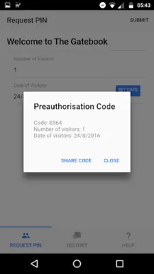 Gatebook Access android App screenshot 2